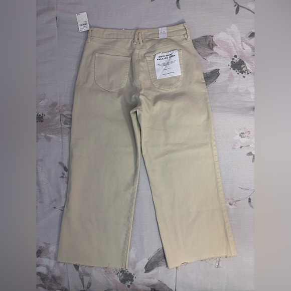 Good American High Rise Cropped Wide Leg Palazzo Jeans Sz 14/32 In Bone NWT - - Picture 10 of 13